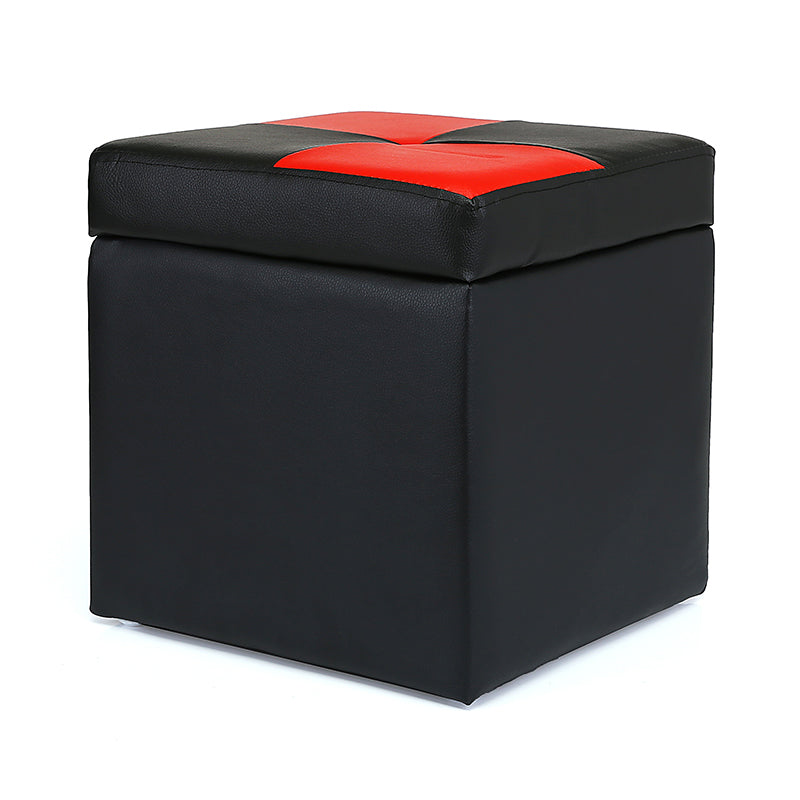 Modern Color Block Square Cube Water Resistant Storage Ottoman