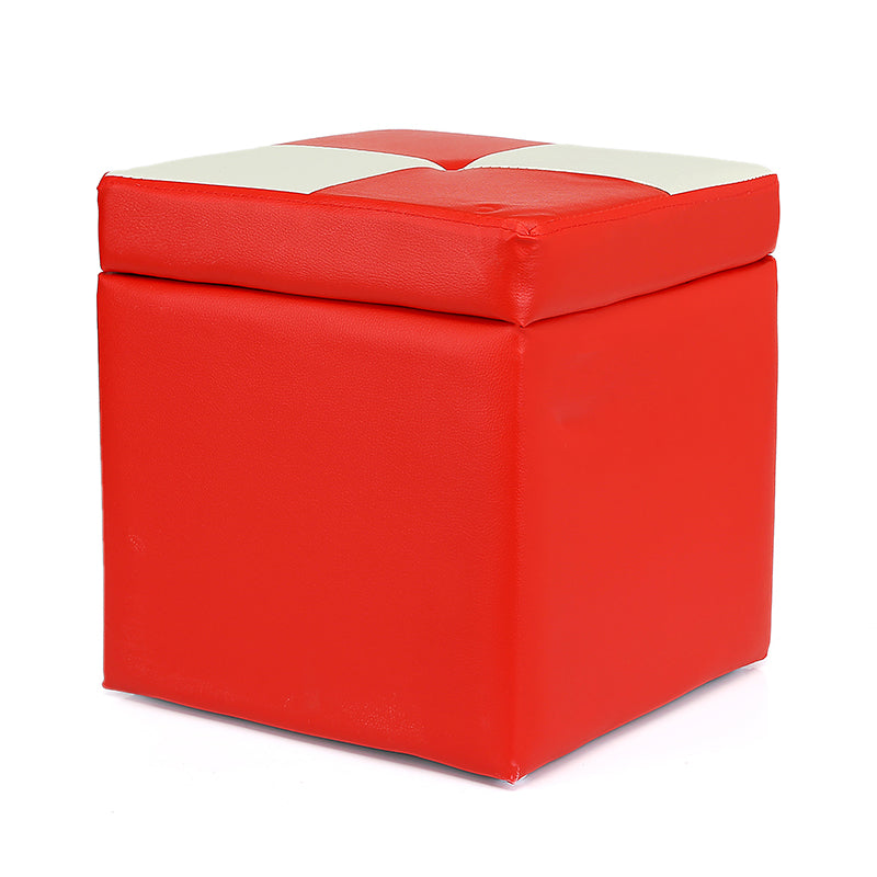 Modern Color Block Square Cube Water Resistant Storage Ottoman