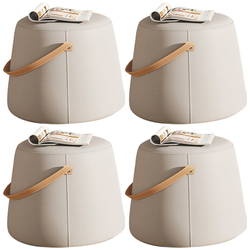 Orange Contemporary Pouf Water Resistant Pouf for Home Decoration