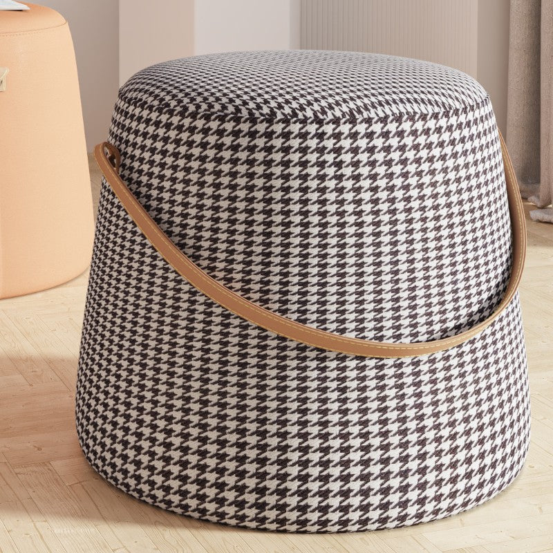 Orange Contemporary Pouf Water Resistant Pouf for Home Decoration