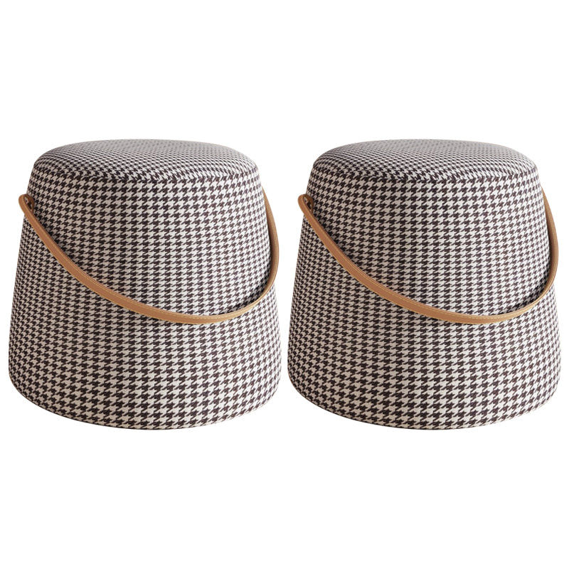 Orange Contemporary Pouf Water Resistant Pouf for Home Decoration