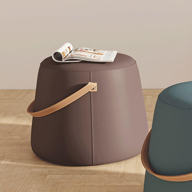 Orange Contemporary Pouf Water Resistant Pouf for Home Decoration