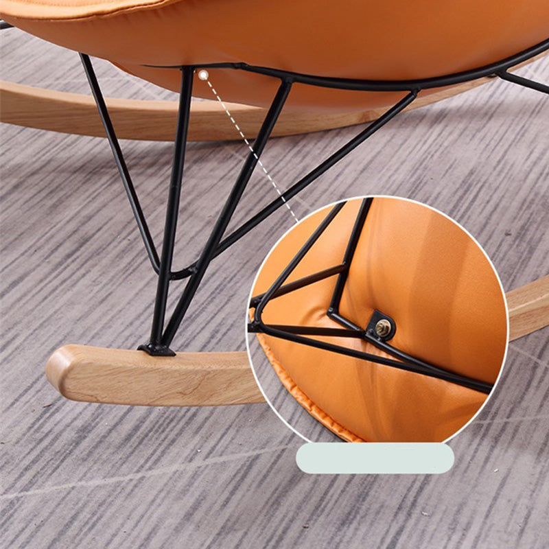 Modern Rocker Chair Metal Frame Dirt Resistant Spindle Rocker Chair with Cushions