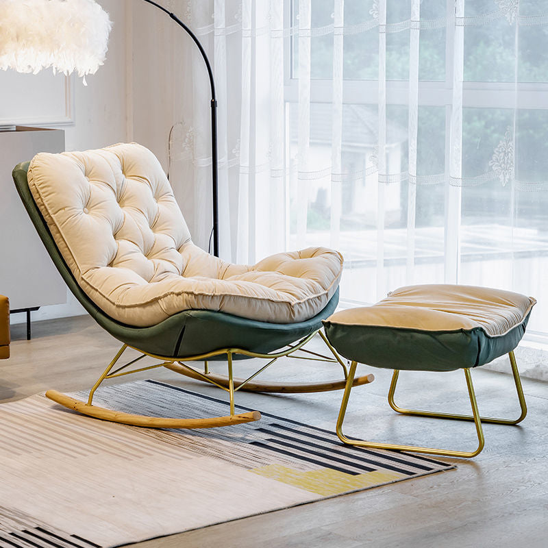 Contemporary Cushions Rocker Chair Metal Frame Spindle Rocker Chair for Home