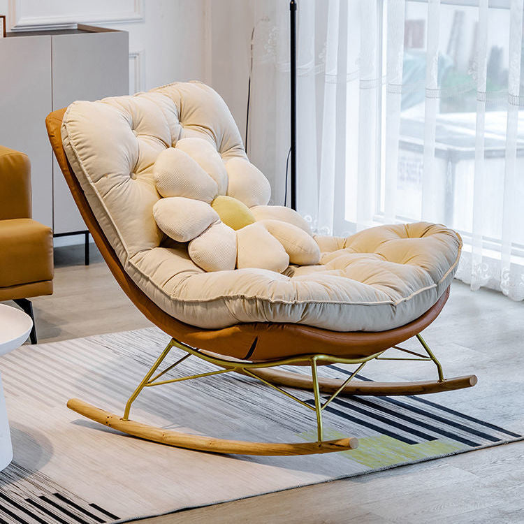 Contemporary Cushions Rocker Chair Metal Frame Spindle Rocker Chair for Home