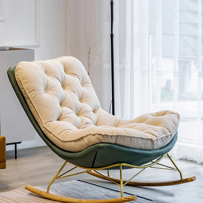 Contemporary Cushions Rocker Chair Metal Frame Spindle Rocker Chair for Home