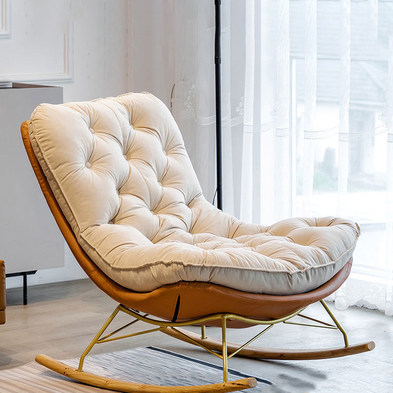 Contemporary Cushions Rocker Chair Metal Frame Spindle Rocker Chair for Home