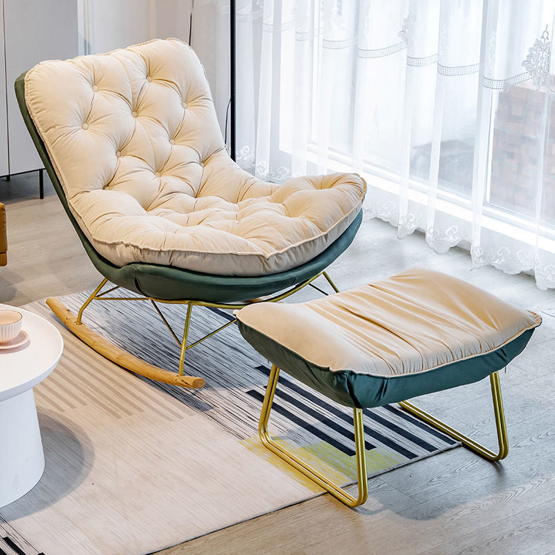 Contemporary Cushions Rocker Chair Metal Frame Spindle Rocker Chair for Home