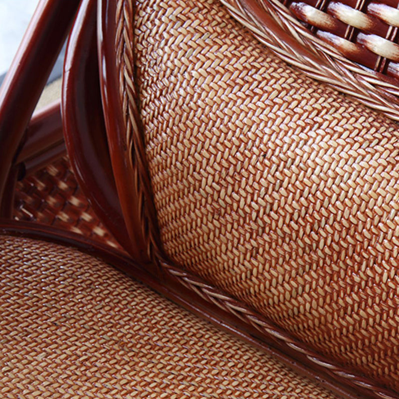 Traditional Rocking Chair Rattan Solid Color Spindle Backrest Indoor Rocking Chair