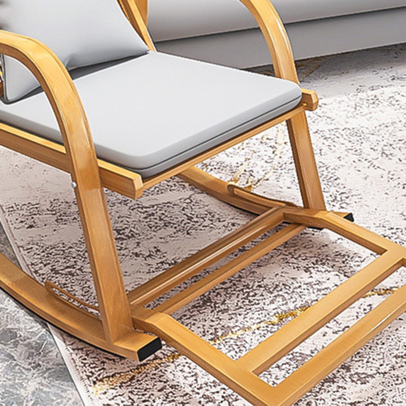 Traditional Rocking Chair Wicker Metal Frame Trapezoidal Back Indoor Rocking Chair