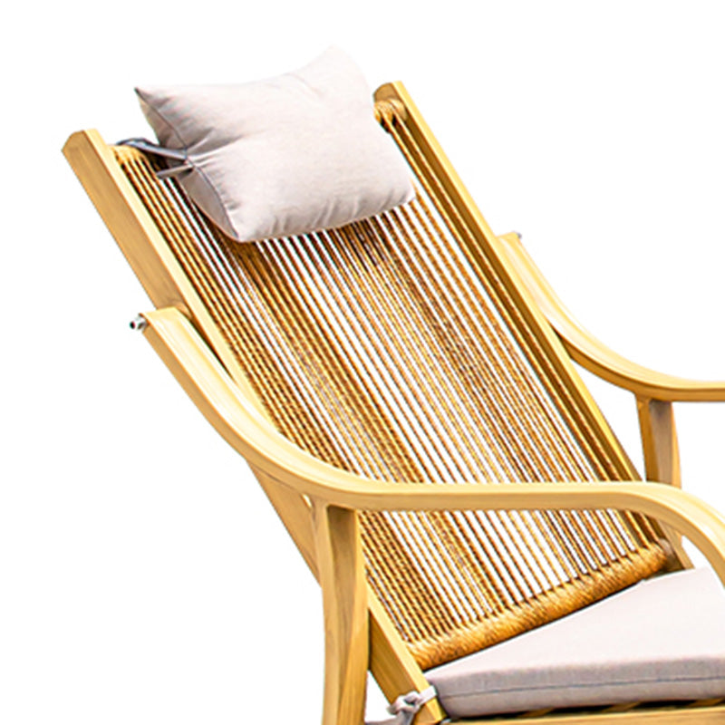 Traditional Rocking Chair Wicker Metal Frame Trapezoidal Back Indoor Rocking Chair