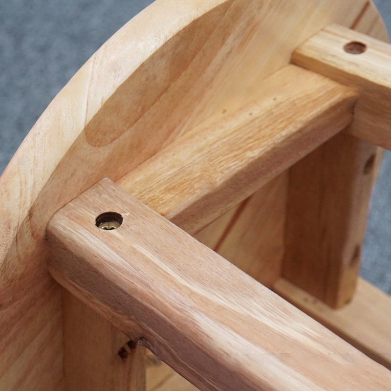 Modern Armless Wooden Counter Stool Oak Wood High Stool with 4 Legs