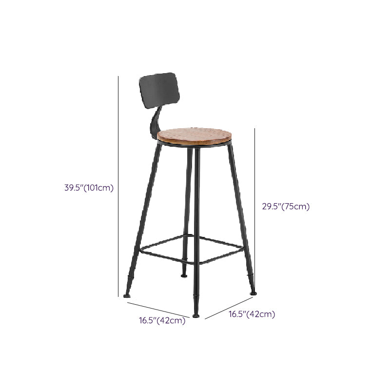 Contemporary Style Counter Stool Low Back Armless Bar Stool for Indoor