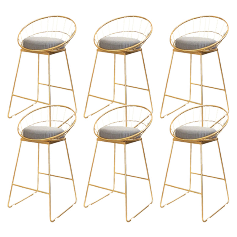 Glam Style Upholstered Counter Stool Armless Bar Stool with Footrest