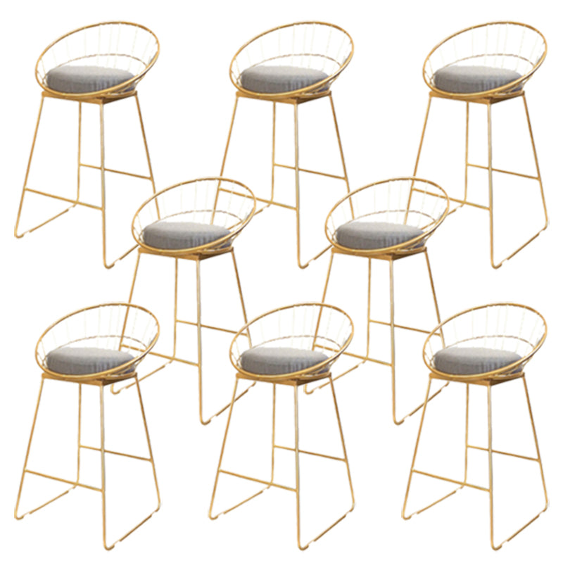 Glam Style Upholstered Counter Stool Armless Bar Stool with Footrest