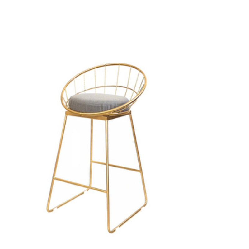 Glam Style Upholstered Counter Stool Armless Bar Stool with Footrest