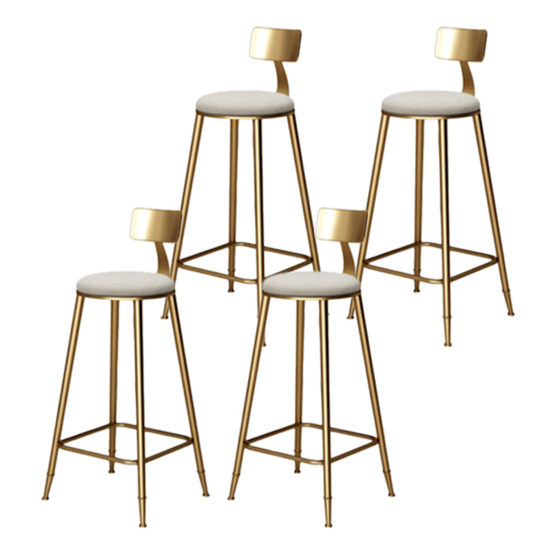 Glam Style Upholstered Counter Stool Armless Bar Stool with Footrest