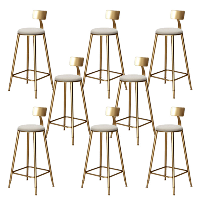 Glam Style Upholstered Counter Stool Armless Bar Stool with Footrest