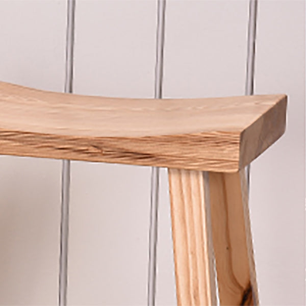 Industrial Backless Solid Wood Counter Stool Wooden Armless High Chair with 4 Legs