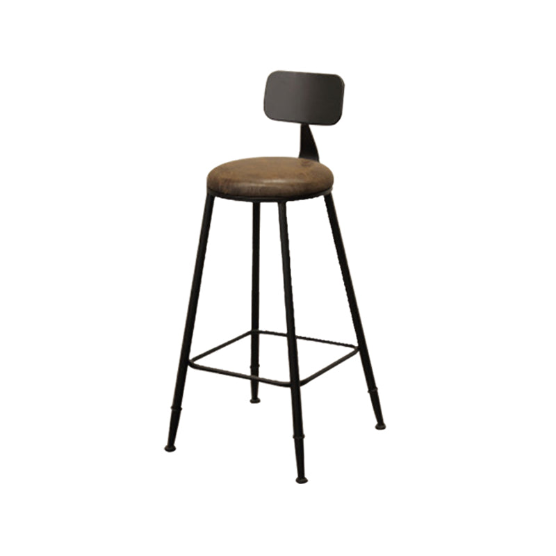 Contemporary Bar-height Counter Stool Low Back Bar Stool with Metal Base