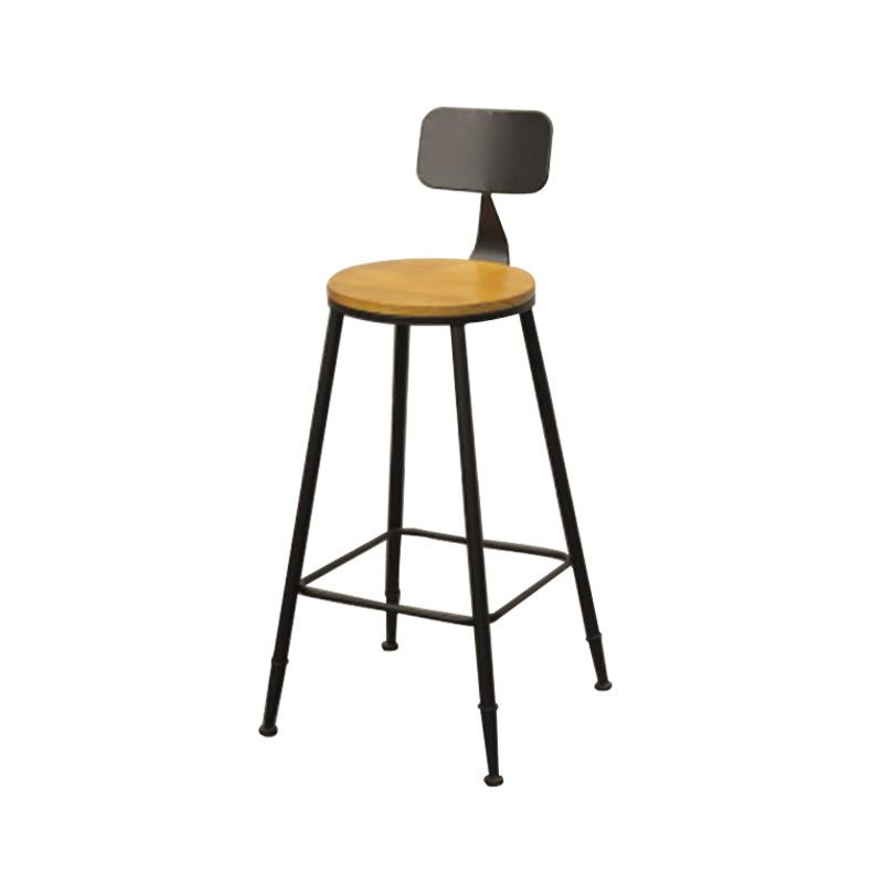 Contemporary Bar-height Counter Stool Low Back Bar Stool with Metal Base