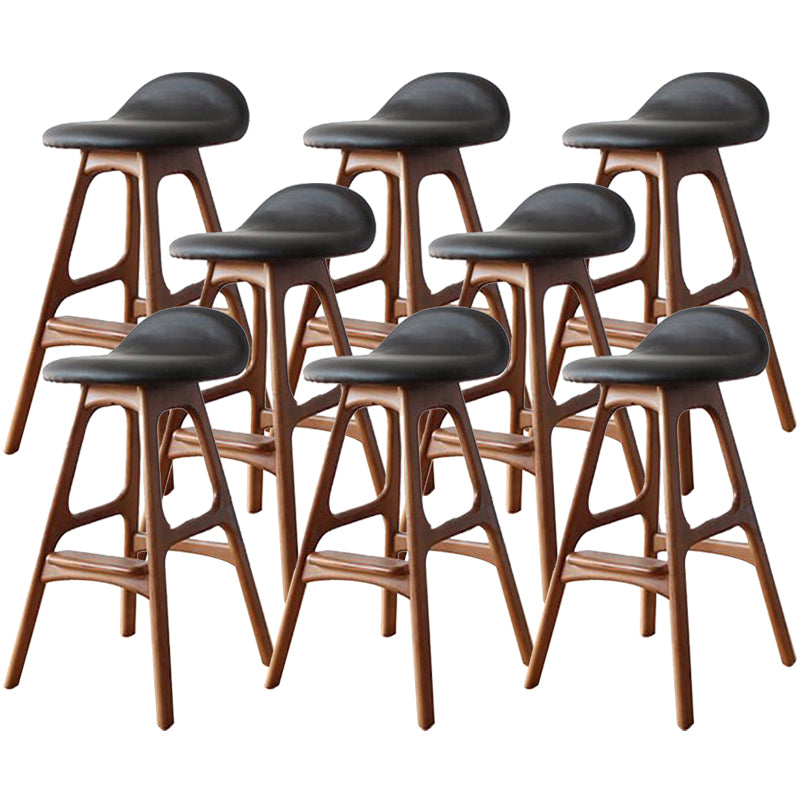Industrial Ash Solid Wood Counter Stool Low Back Bar Stool with Footrest