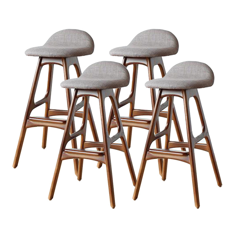 Industrial Ash Solid Wood Counter Stool Low Back Bar Stool with Footrest