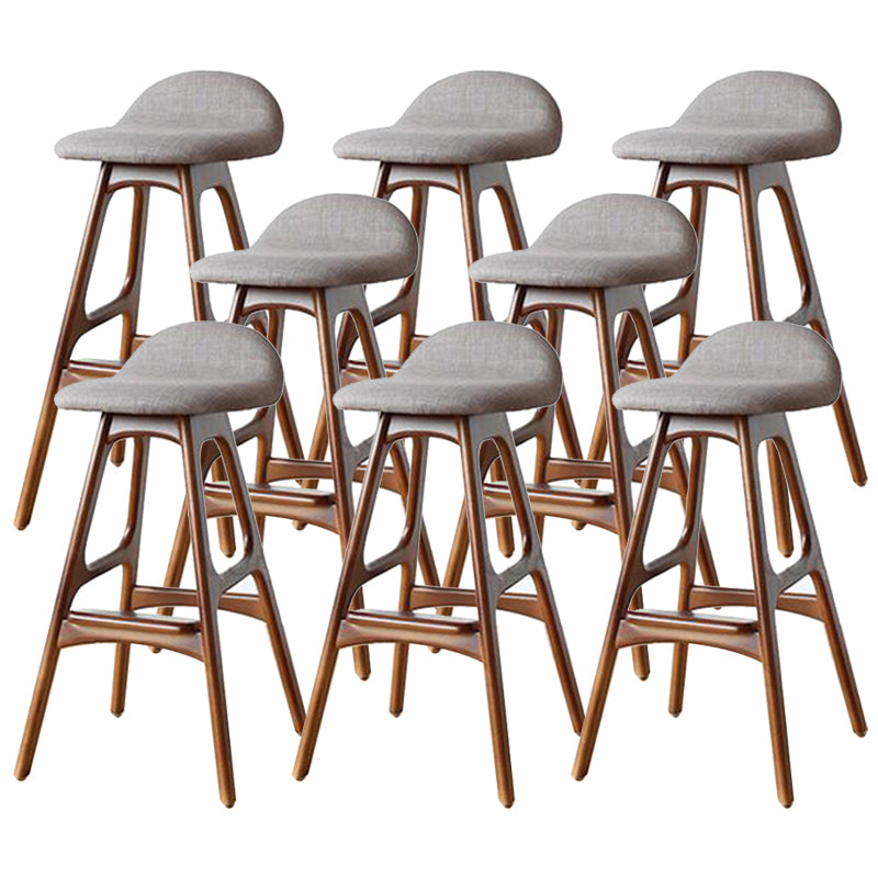 Industrial Ash Solid Wood Counter Stool Low Back Bar Stool with Footrest