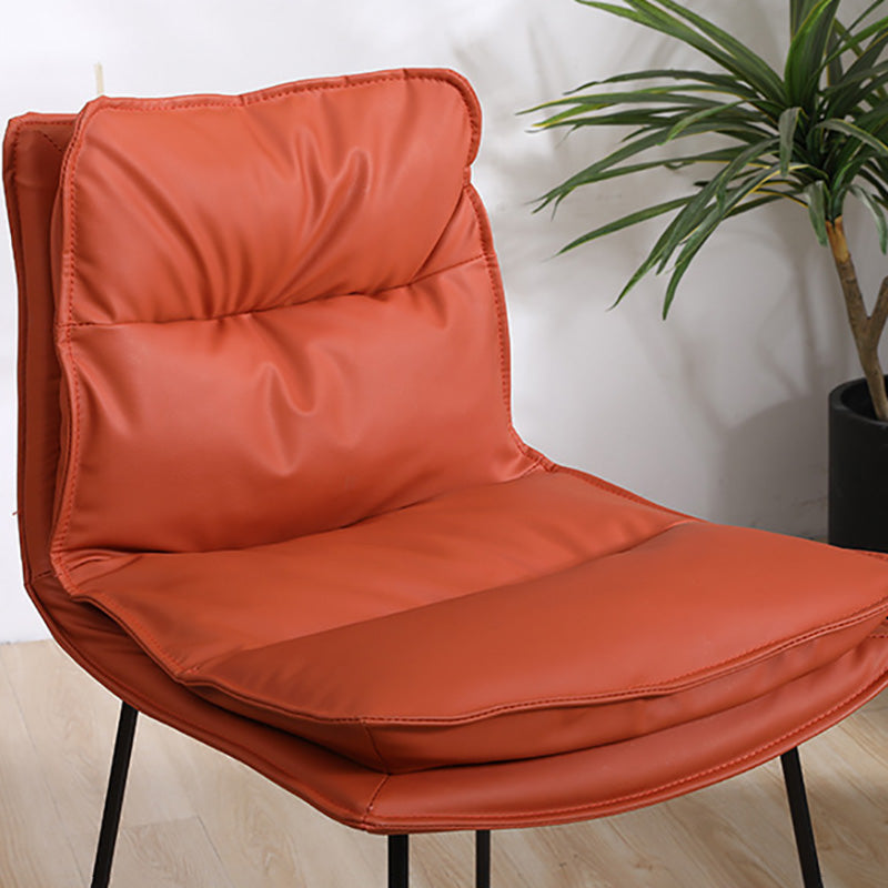 Modern Faux Leather Counter Stool Bar-height Bar Stool with Black Frame