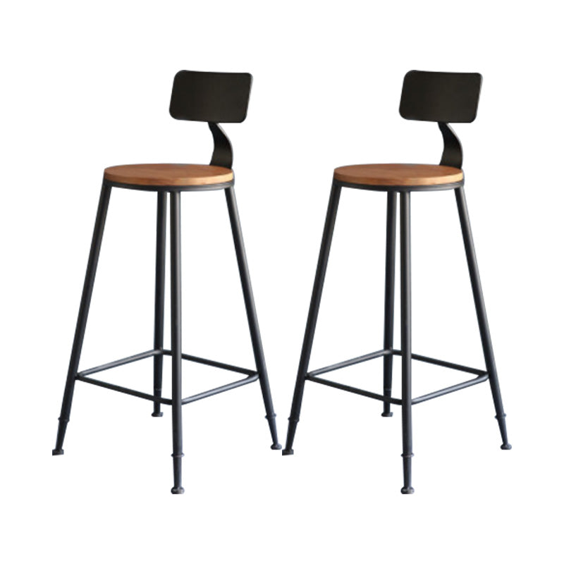 Modern Style Barstool Round Low Back Bar Stool with Metal Legs