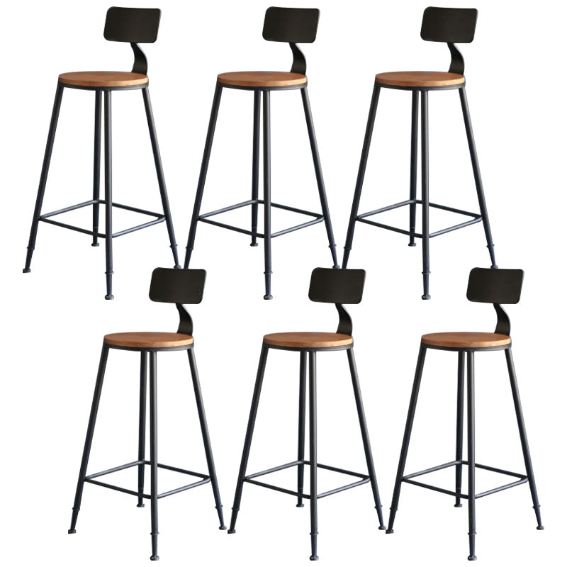 Modern Style Barstool Round Low Back Bar Stool with Metal Legs