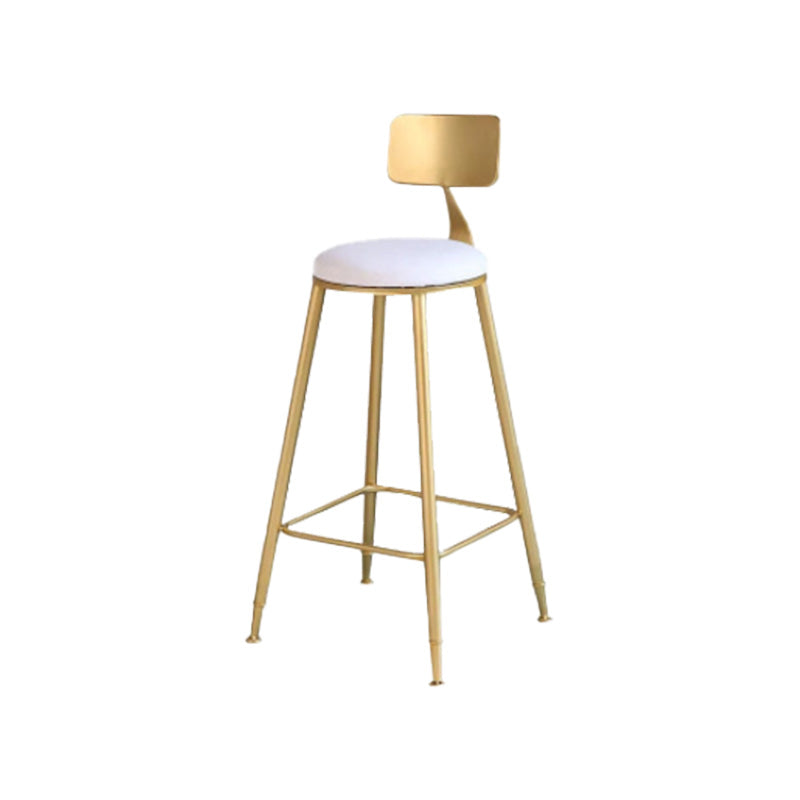 Modern Style Barstool Round Low Back Bar Stool with Metal Legs