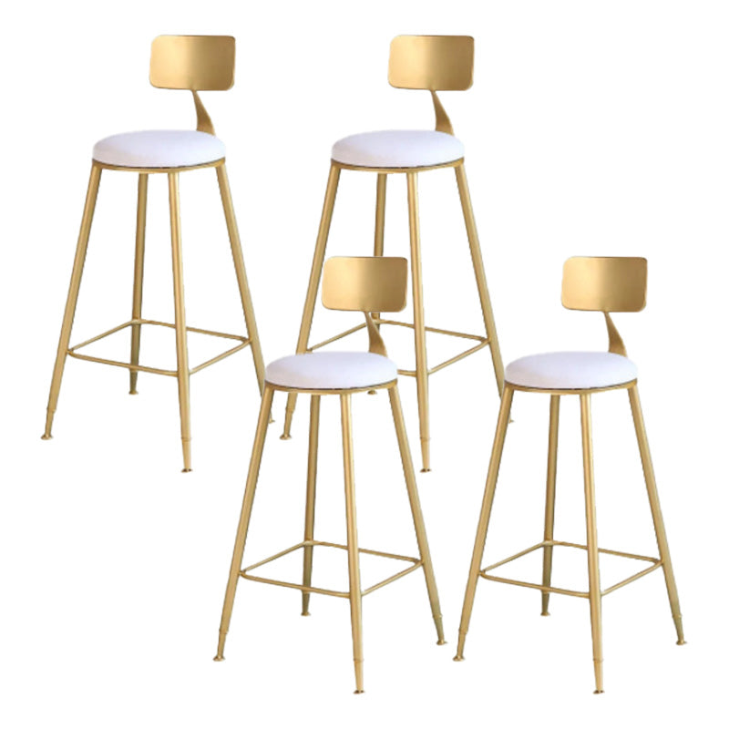 Modern Style Barstool Round Low Back Bar Stool with Metal Legs
