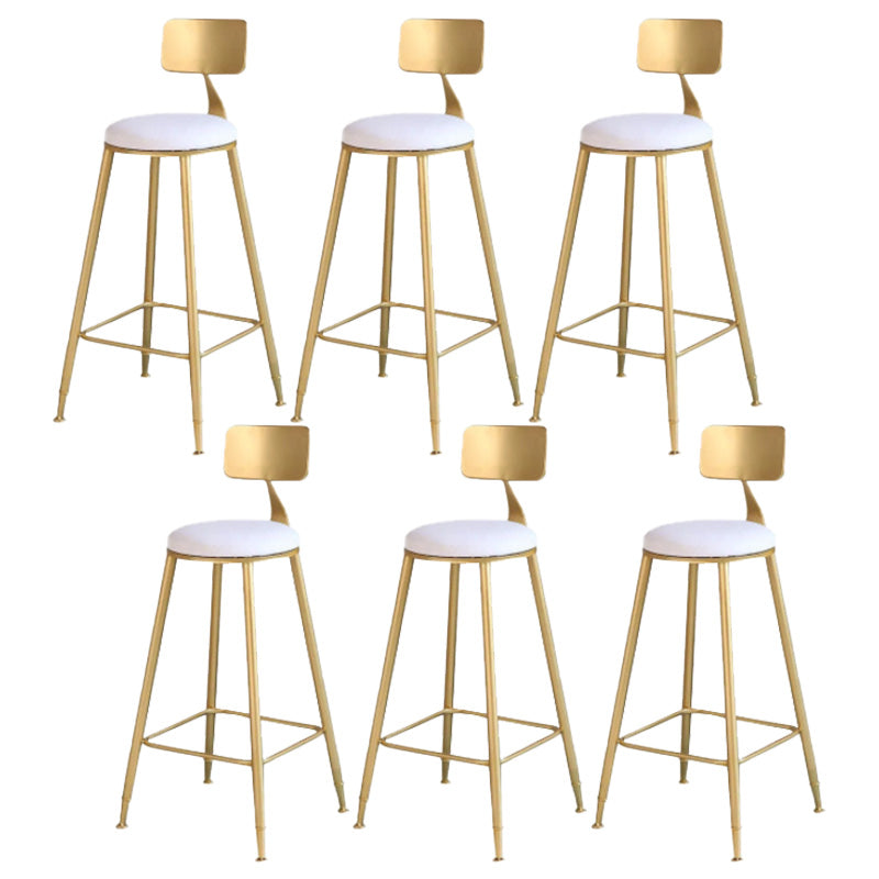 Modern Style Barstool Round Low Back Bar Stool with Metal Legs