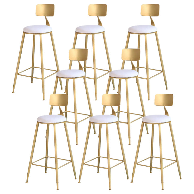 Modern Style Barstool Round Low Back Bar Stool with Metal Legs