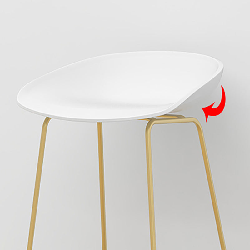 Glam Style Plastic Counter Stool Bucket Bar Stool with Metal Legs