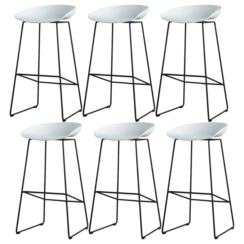 Glam Style Plastic Counter Stool Bucket Bar Stool with Metal Legs