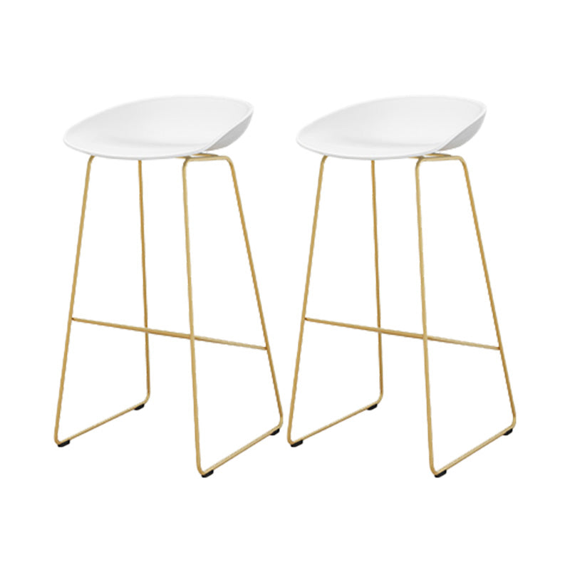 Glam Style Plastic Counter Stool Bucket Bar Stool with Metal Legs
