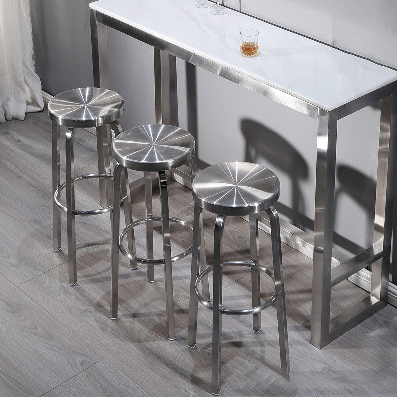 Industrial Stainless Steel Bar Stool Armless Counter Height Stools