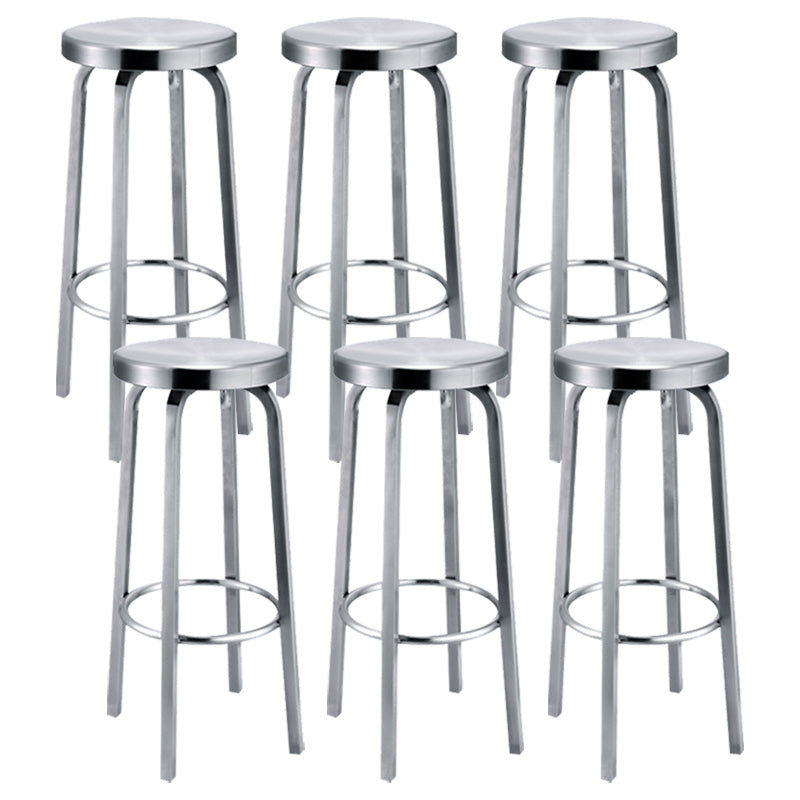 Industrial Stainless Steel Bar Stool Armless Counter Height Stools