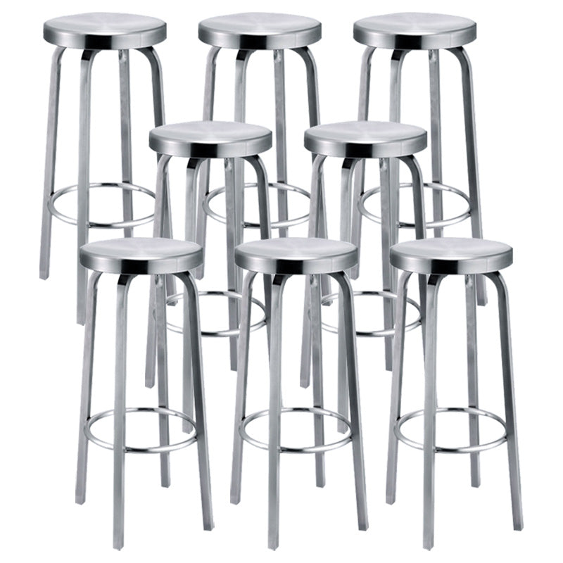 Industrial Stainless Steel Bar Stool Armless Counter Height Stools
