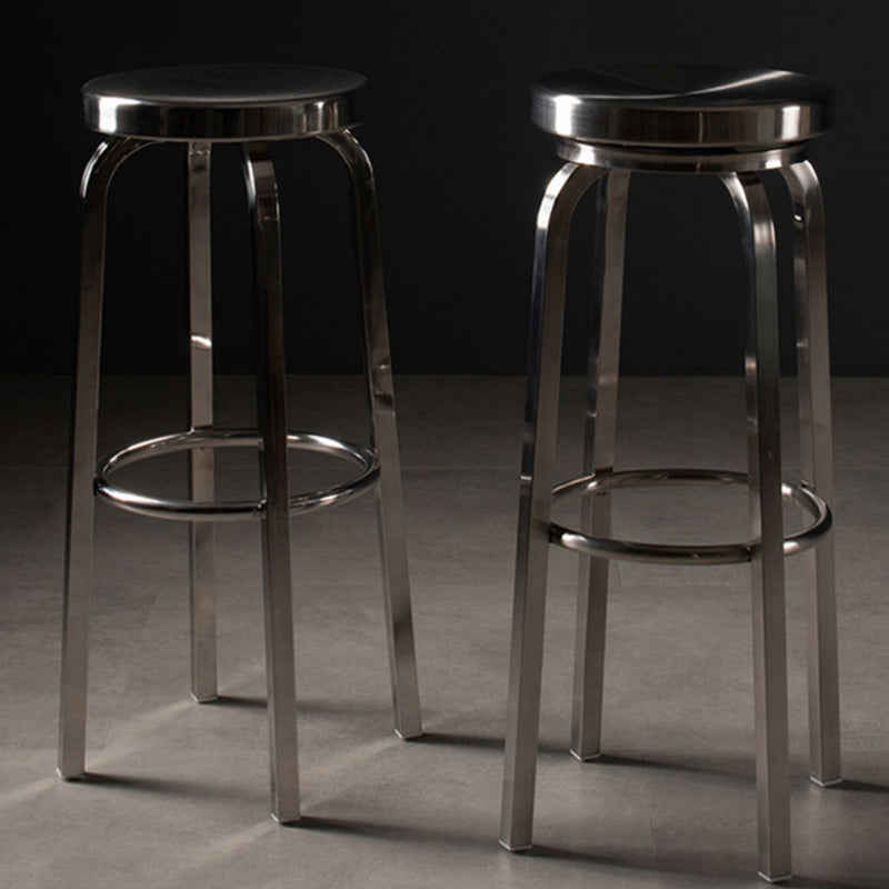 Industrial Stainless Steel Bar Stool Armless Counter Height Stools