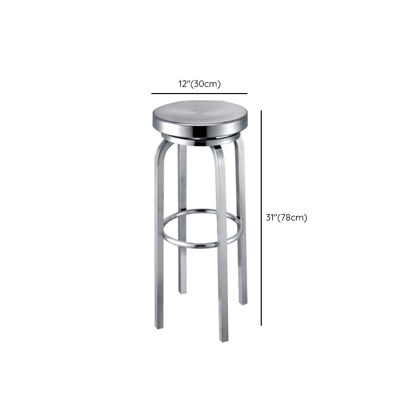 Industrial Stainless Steel Bar Stool Armless Counter Height Stools
