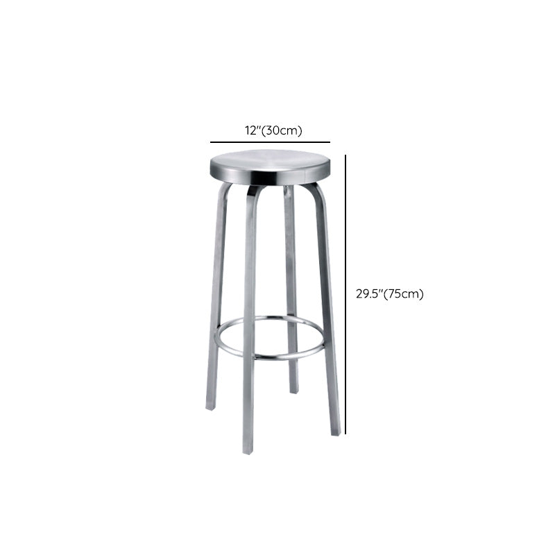 Industrial Stainless Steel Bar Stool Armless Counter Height Stools