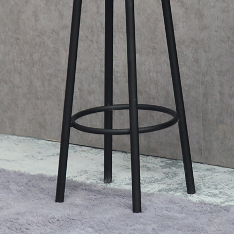 Industrial Metal Counter Height Stools Armless Bar Stool in Black