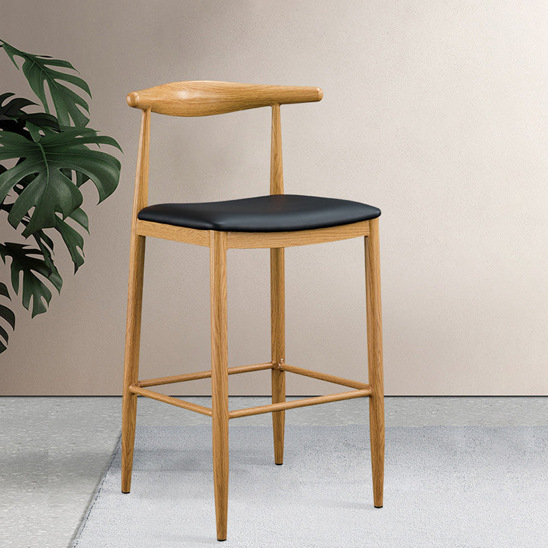 Industrial Wooden Counter Height Stools Armless Bar Stool With Low Black