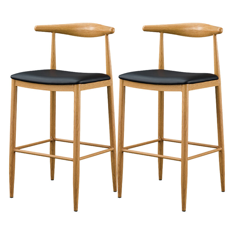Industrial Wooden Counter Height Stools Armless Bar Stool With Low Black