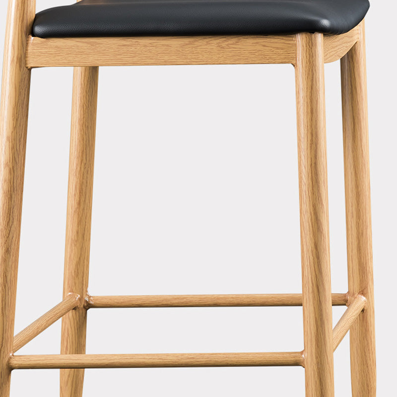 Industrial Wooden Counter Height Stools Armless Bar Stool With Low Black