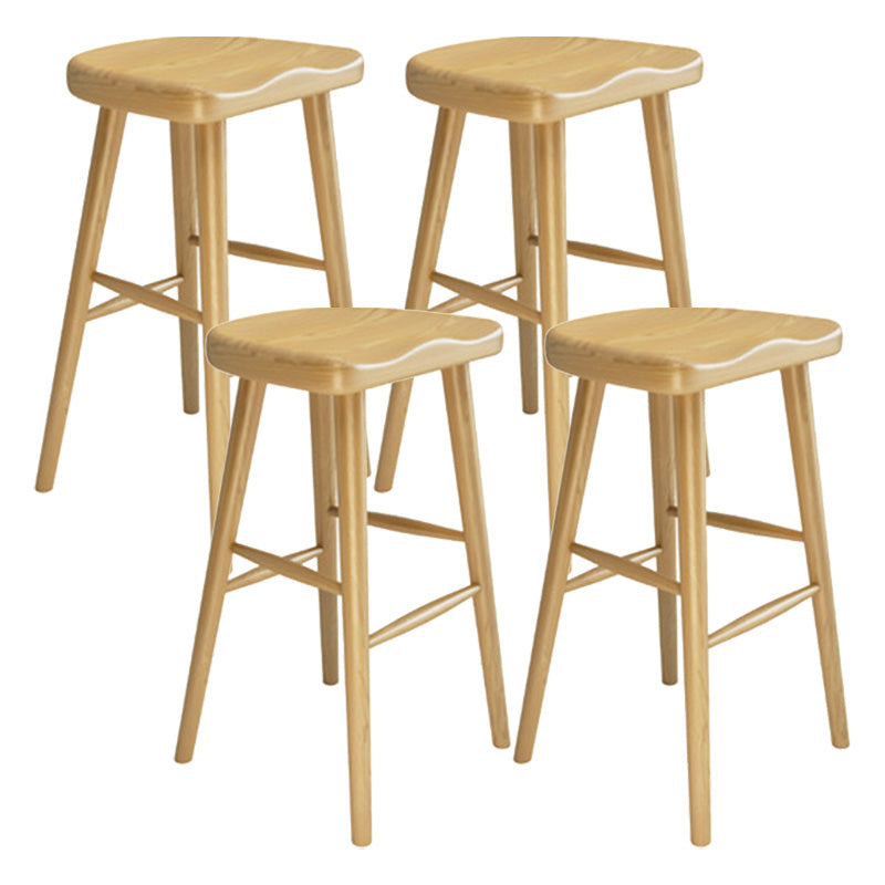 Contemporary Wooden Counter Height Stools Armless Bar Stool for Living Room