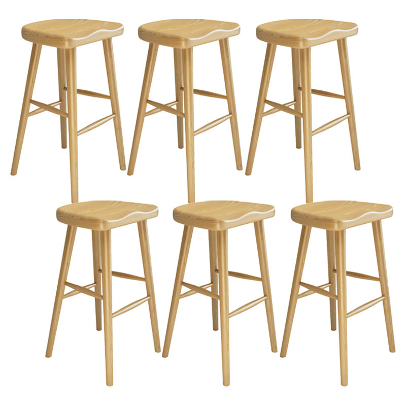 Contemporary Wooden Counter Height Stools Armless Bar Stool for Living Room